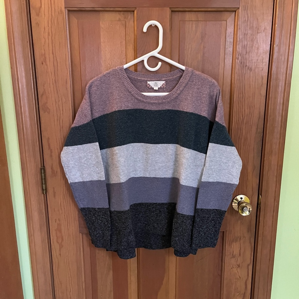 Women’s L Multi Color Wide Striped Sweater
